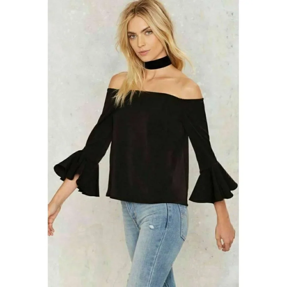 English Factory Take It Off-the-Shoulder Top S - Picture 1 of 4